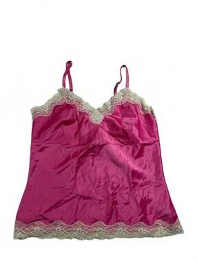 Mix It Y2K Pink Lace Trim Feminine Cami Tank Size L